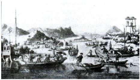 Tranh vẽ thương cảng Hội An vào cuối thế kỷ XVIII